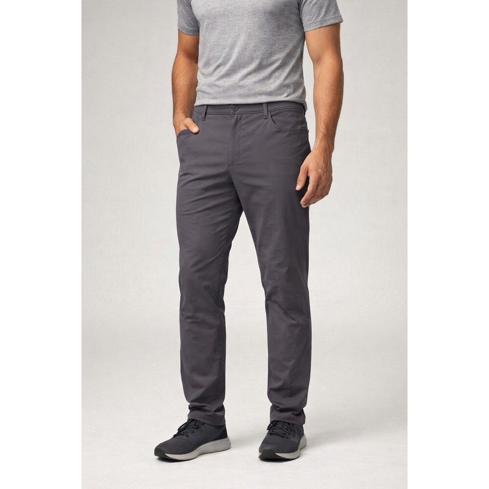 All In Motion Pants Mens 38x31 Gray Slim Fit Stretch Athletic Travel Lightweight